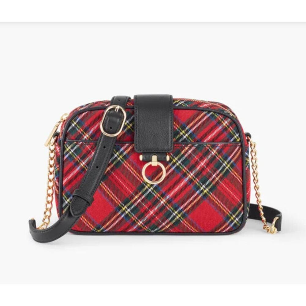 Talbots Red Plaid Crossbody Bag